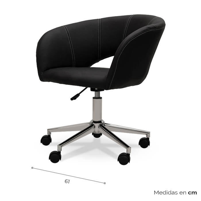 Silla De Oficina Pu Negra Graki | Sillas Oficina | home-office